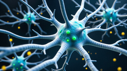 3d rendered illustration of a blue molecule