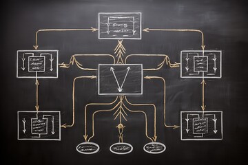 Flowchart Diagram on Chalkboard Background for Visual Learning