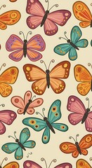 Fototapeta premium Pastel Flutter: A Butterfly Symphony AI Generated