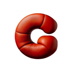 Letter G crafted from premium brown leather, featuring buttery texture, bold curves, and smooth, luxurious stitching — a chunky and stylish masterpiece