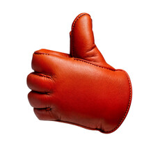 Thumb up crafted from premium brown leather, featuring buttery texture, bold curves, and smooth, luxurious stitching — a chunky and stylish masterpiece