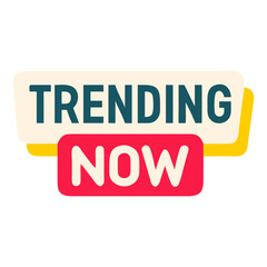 Trending Now Text Icon  Vector Design