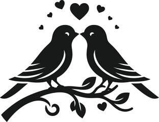 two birds on a branch
