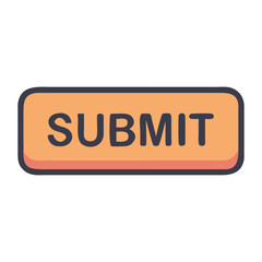 Flat Submit Button Icon  Vector Design