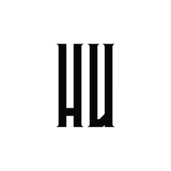 HU monogram logo design letter text name symbol monochrome logotype alphabet character simple logo