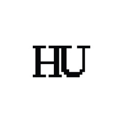 HU monogram logo design letter text name symbol monochrome logotype alphabet character simple logo