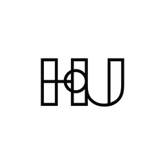 HU monogram logo design letter text name symbol monochrome logotype alphabet character simple logo
