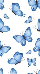 Azure Flutter: A Watercolor Dance AI Generated