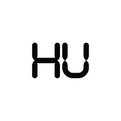 HU monogram logo design letter text name symbol monochrome logotype alphabet character simple logo