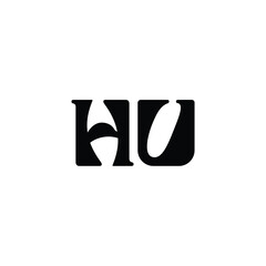 HU monogram logo design letter text name symbol monochrome logotype alphabet character simple logo