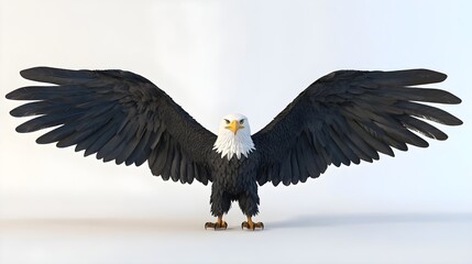 Obraz premium Photorealistic Eagle with Fully Spread Wings Captured in Stunning Detail