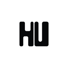 HU monogram logo design letter text name symbol monochrome logotype alphabet character simple logo
