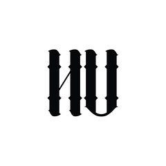 HU monogram logo design letter text name symbol monochrome logotype alphabet character simple logo