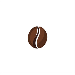 Abstract Vector Logo Icon Illustration of a Coffee Bean for Cafes and Coffee Brands