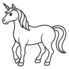 Simple Unicorn Vector Drawing