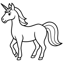 Simple Unicorn Vector Drawing