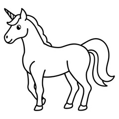 Simple Unicorn Vector Drawing
