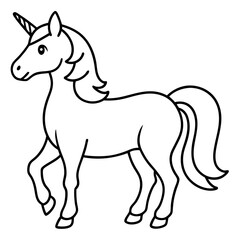 Simple Unicorn Vector Drawing