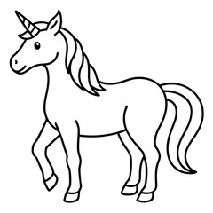 Simple Unicorn Vector Drawing