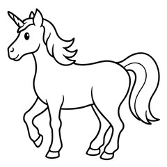 Simple Unicorn Vector Drawing