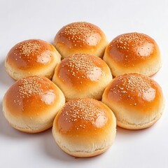 Burger buns with perfectly round and smooth top