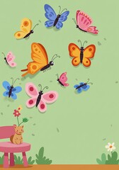 Naklejka premium Flutterby Serenade AI Generated
