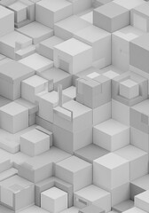 Obraz premium Monochrome Cubic Landscape AI Generated