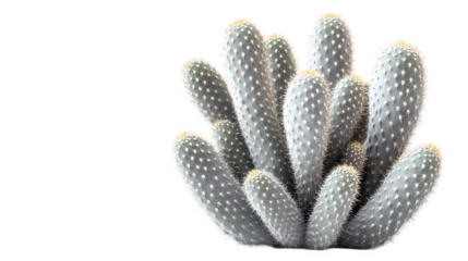 Single tall desert cactus with large arms, isolated on white background