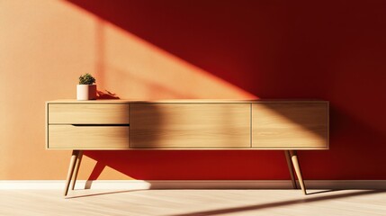 Obraz premium A minimalist storage console with slim legs