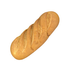 Baguette isolated on transparent background