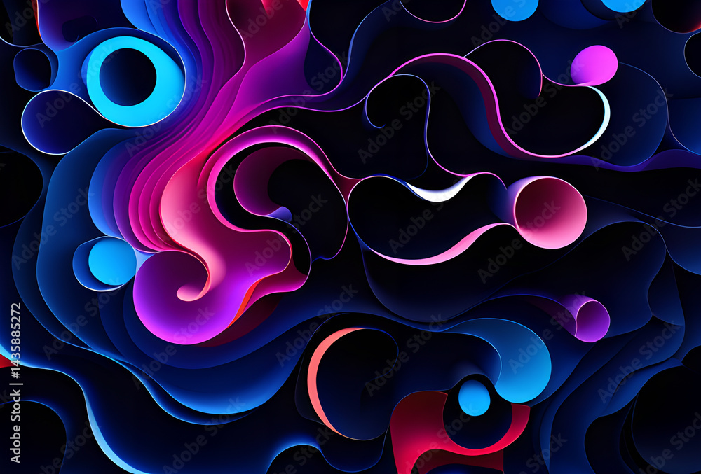 Poster future rainbow bright gradient background with mixed colors with tile transition, threads top. fluid
