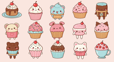 Adorable Kawaii Cupcakes and BearCupcake Hybrids