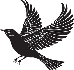 Pipit bird silhouette vector design with white background .