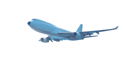 Plane flying in the sky, isolated on white background