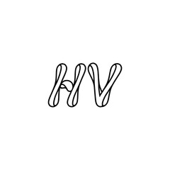 HV monogram logo design letter text name symbol monochrome logotype alphabet character simple logo