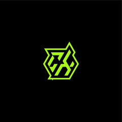 logo design concept cool and dynamic monogram CX esport gaming initial letter