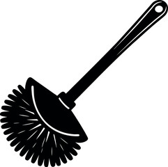 Toilet Brush Silhouette Icon | Black Vector for Cleaning, Bathroom & Hygiene Graphic Vector