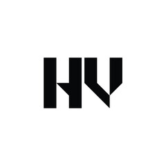 Obraz premium HV monogram logo design letter text name symbol monochrome logotype alphabet character simple logo