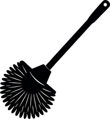 Toilet Brush Silhouette Icon | Black Vector for Cleaning, Bathroom & Hygiene Graphic Vector