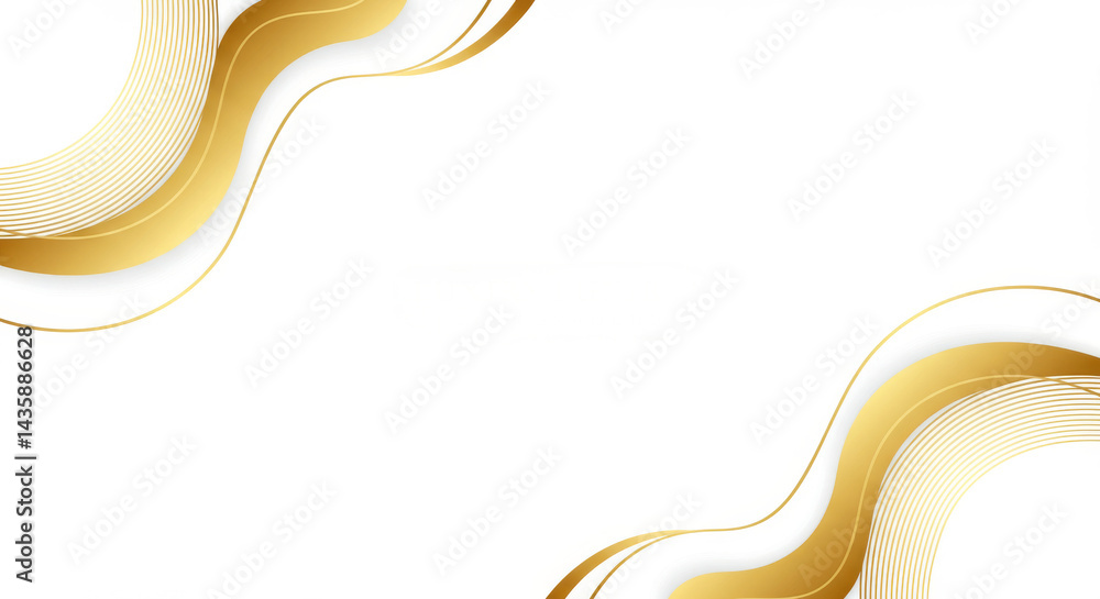 Poster elegant golden waves abstract background - abstract background featuring elegant golden waves on a w