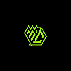logo design concept cool and dynamic monogram MC esport gaming initial letter
