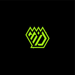logo design concept cool and dynamic monogram MD esport gaming initial letter