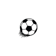 Obraz premium Soccer ball silhouette on white background