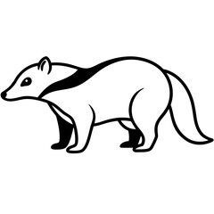 Sleek Badger Outline Illustration