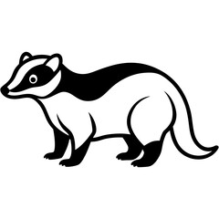Sleek Badger Outline Illustration