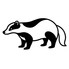 Sleek Badger Outline Illustration