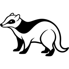 Sleek Badger Outline Illustration