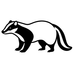 Sleek Badger Outline Illustration