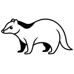 Sleek Badger Outline Illustration