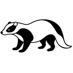 Sleek Badger Outline Illustration